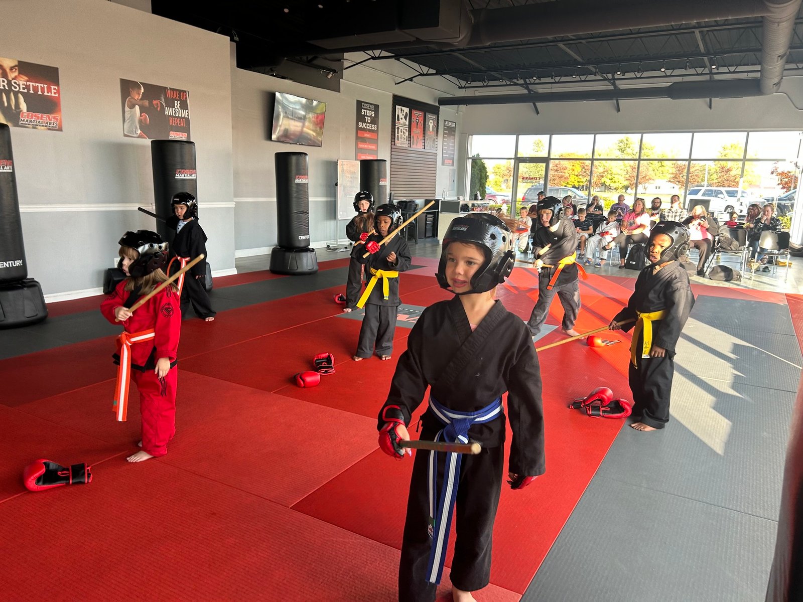 Karate student in Lapeer focused on martial arts routine